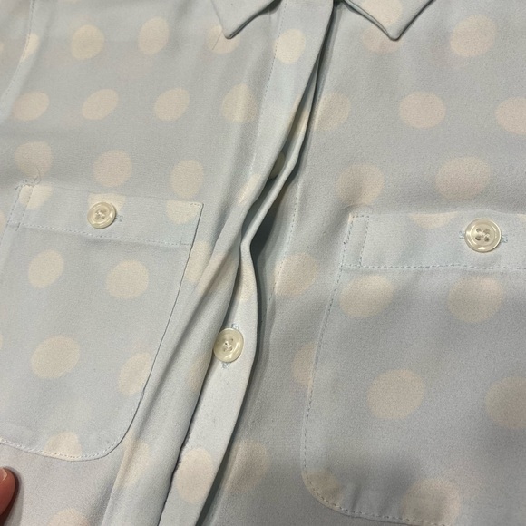 Ann Taylor LOFT Long Sleeve Polka Dot Shirt - Picture 3 of 7